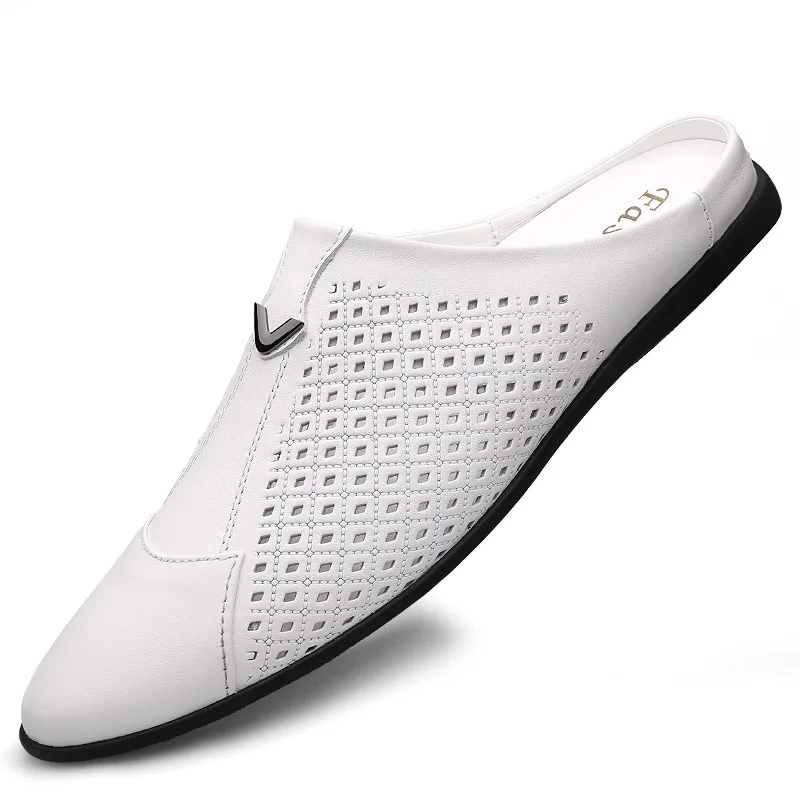 Flip Flop Leather Men - 2024 erwachsene Sommer Halb Drag Peas
