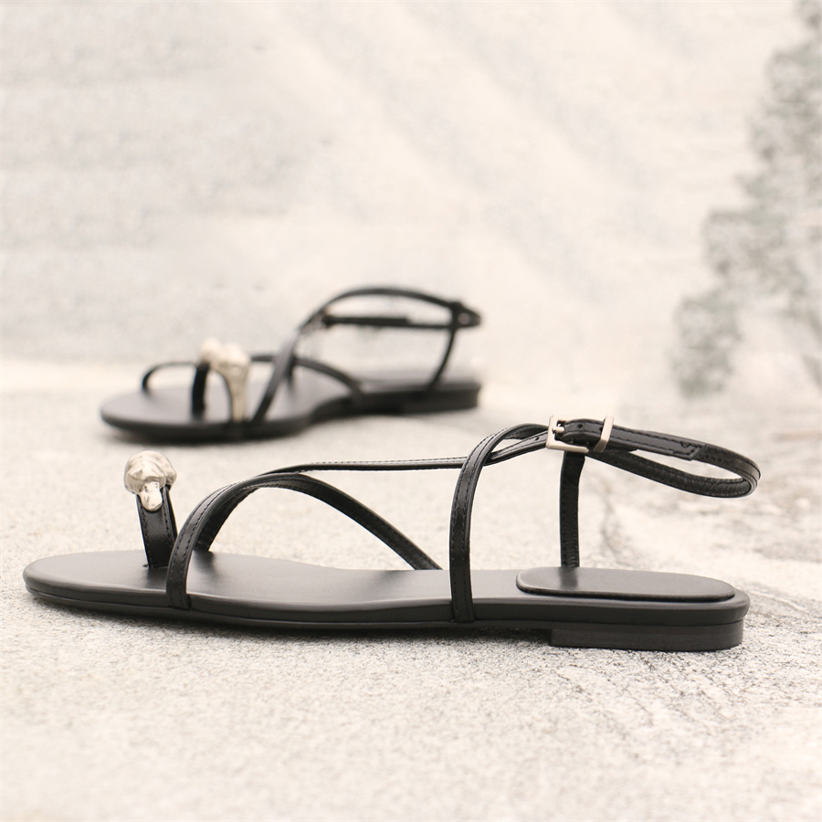 Casual Sandal Leather - Mode Riemen Frauen Sandalen Sommer Strand