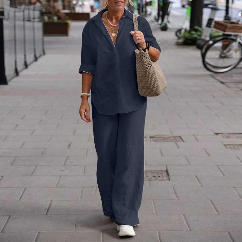 Retro-Hosen-Set für Damen, zwe – Shirt Camp Collar Bewertung und Preis