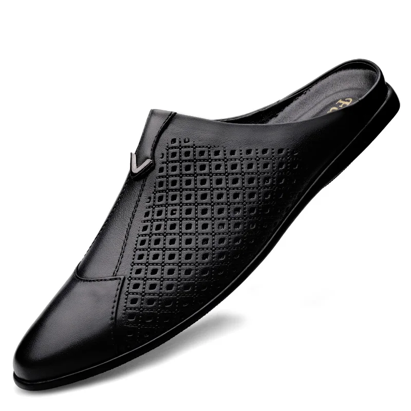 2024 erwachsene Sommer Halb Dr – Flip Flop Leather Men Bewertung und Preis