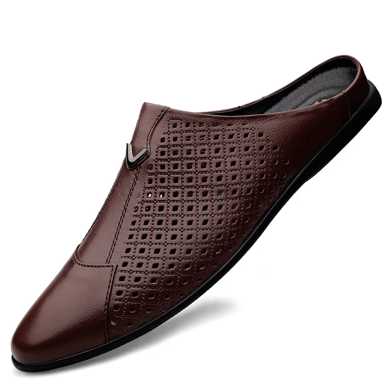 2024 erwachsene Sommer Halb Dr – Flip Flop Leather Men Bewertung und Preis