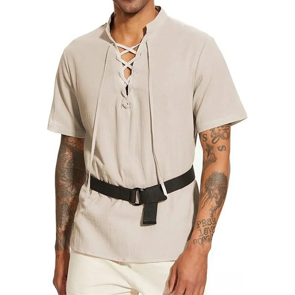 Herren-T-Shirt mit V-Ausschnit – Short Linen Drawstring Bewertung und Preis