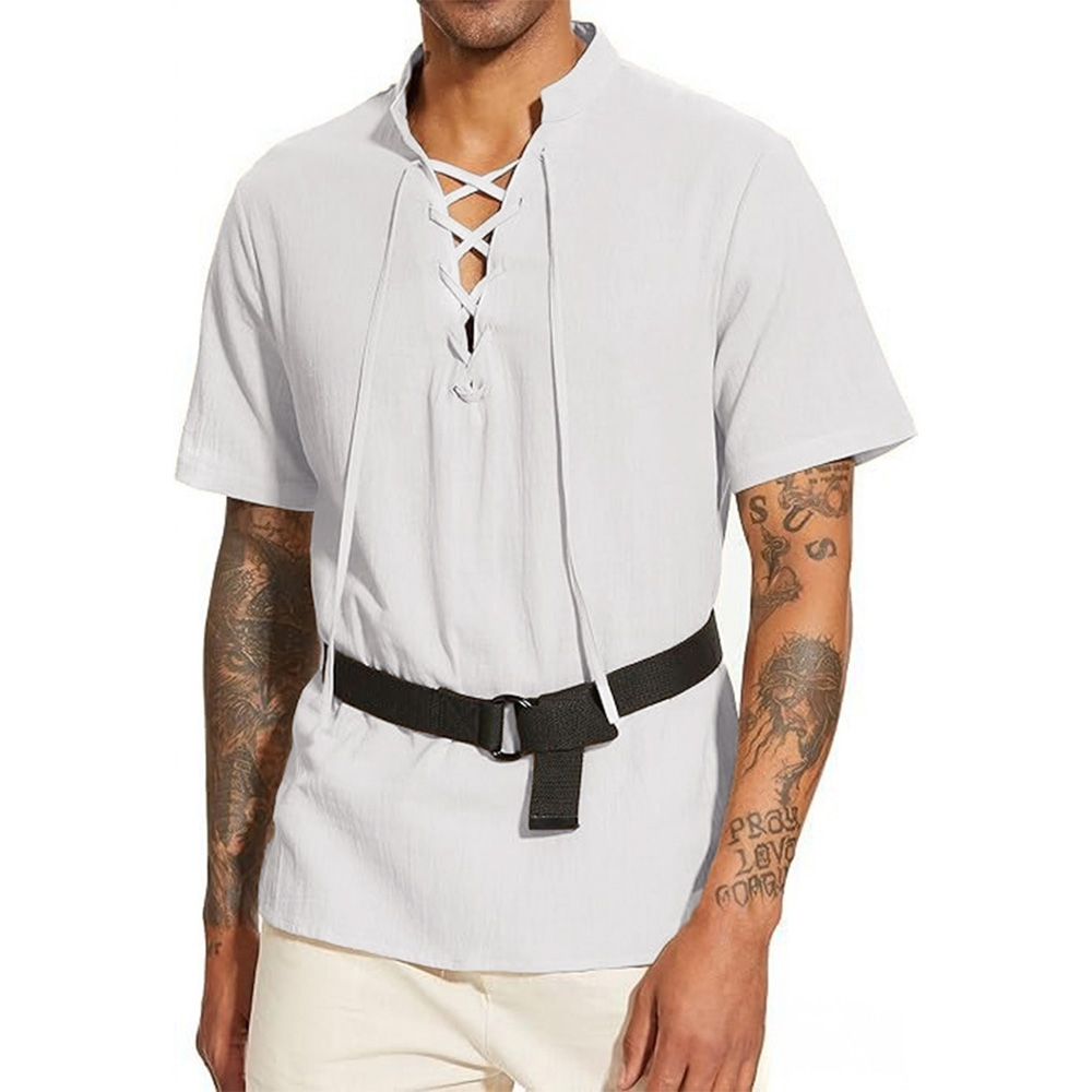 Herren-T-Shirt mit V-Ausschnit – Short Linen Drawstring Bewertung und Preis