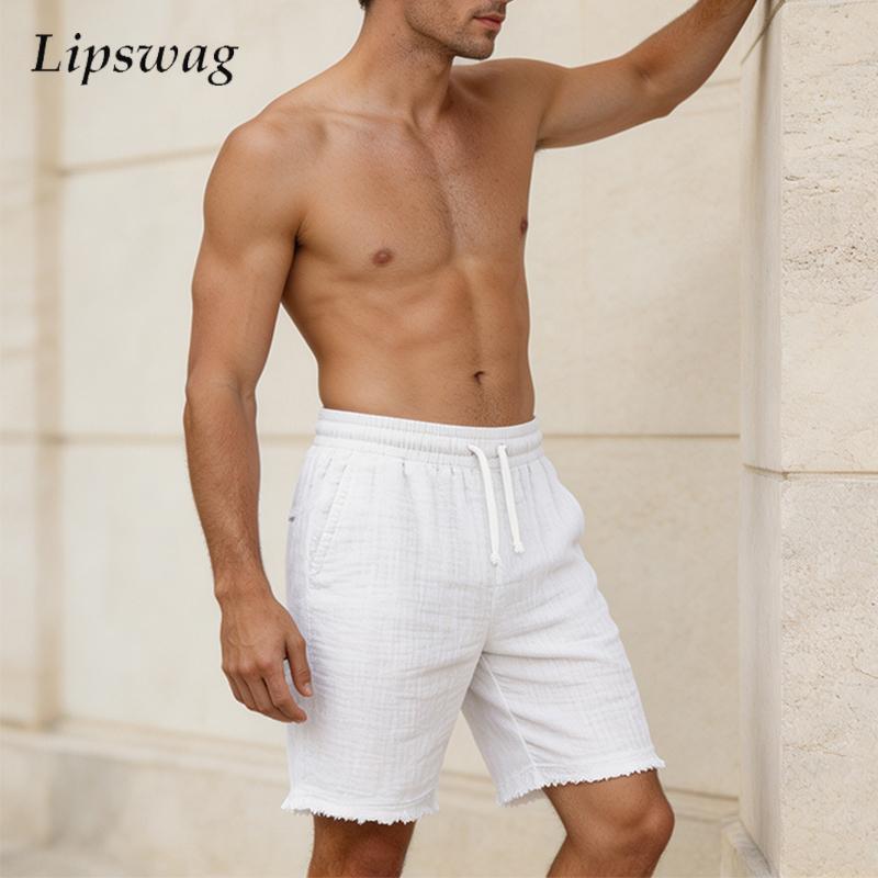 Modische Zerrissene Leinen-Sho – Short Linen Drawstring Bewertung und Preis